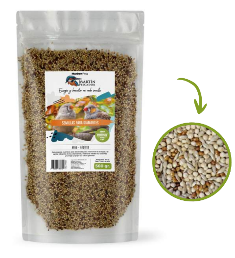 Alimento Para Diamantes Mix Semillas – 500gr