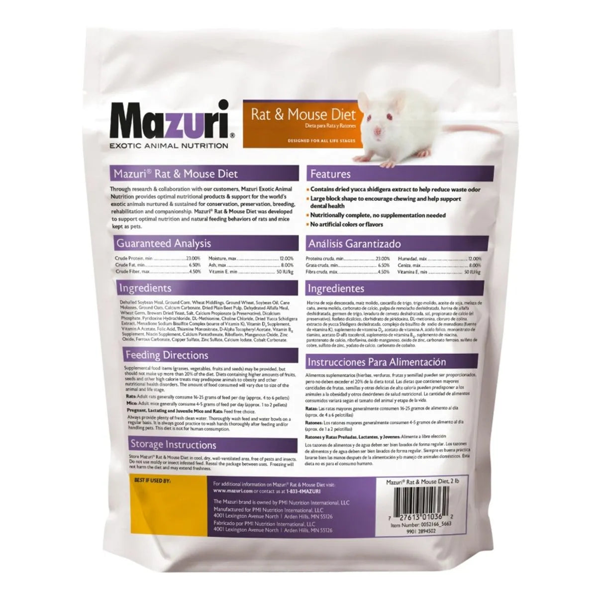 Alimento Mazuri para Ratas y Ratones